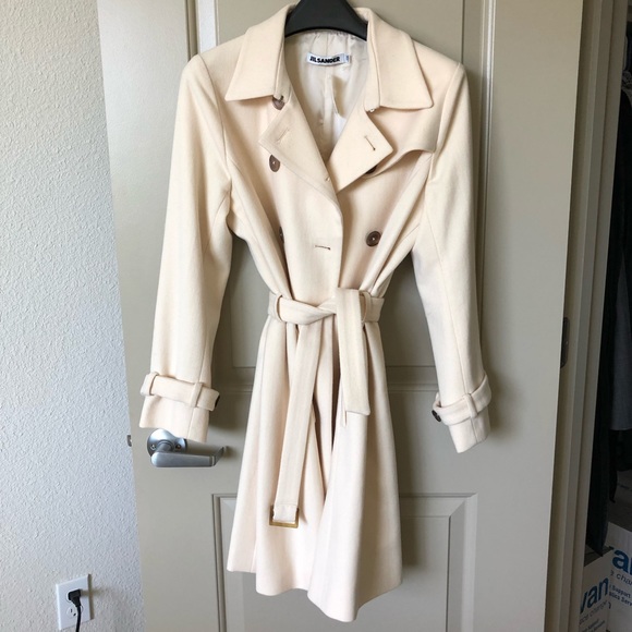 Jil Sander Jackets & Blazers - Jil Sander Ivory Short Trench Wool Coat $2,620